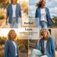 📢📢 50% KORTING !! ⏰ Klassiek denim jack voor dames met knoopsluiting – V-hals, ademende stof en relaxte pasvorm 💙