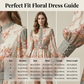 🔥Grote Korting 50%! Vintage Bloemen Jurk✨ Ademend Comfort + Slimmende Taille, Retro en Liefdadig～