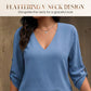 🥳 2026 MEGA-UITVERKOOP: 50% KORTING! 🥳 💞Dames set: blouse met V-hals en bedrukte broek met wijde pijpen