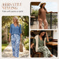 🥳 2026 MEGA-UITVERKOOP: 50% KORTING! 🥳 💞Dames set: blouse met V-hals en bedrukte broek met wijde pijpen