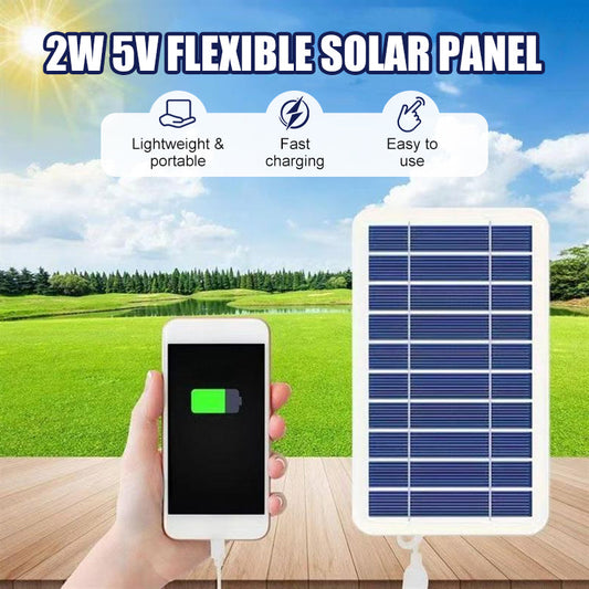 🌞Fris De Lente In Met 50% Korting!⚡Ultra-Licht Zonnepaneel (2W 5V) - Draagbare USB Oplader voor Wandelen & Camping - Flexibel & Weerbestendig