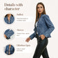 🧥 50% KORTING !! 🌸 Damesjeansjack met ruches en open voorkant – Lichtgewicht en vrouwelijk – Veelzijdig en chic 👗
