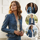 🧥 50% KORTING !! 🌸 Damesjeansjack met ruches en open voorkant – Lichtgewicht en vrouwelijk – Veelzijdig en chic 👗