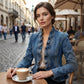 🧥 50% KORTING !! 🌸 Damesjeansjack met ruches en open voorkant – Lichtgewicht en vrouwelijk – Veelzijdig en chic 👗