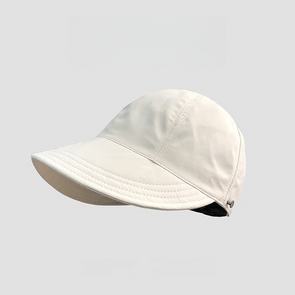 ⏳¡ÚLTIMO DÍA DE OFERTA!!🎁✨Sombrero solar elegante plegable para mujer UPF 50+ – Sombrero cubo de algodón de ala ancha con solapa protectora para cuello y correa regulable 🌞🇬🇧 | Compacto, transpirable e ideal para playa