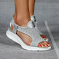 ⌛Limited-Time Offer-Women’s Silver Knit Slingback Wedge Sandals – Breathable Comfort Platform Summer Shoes