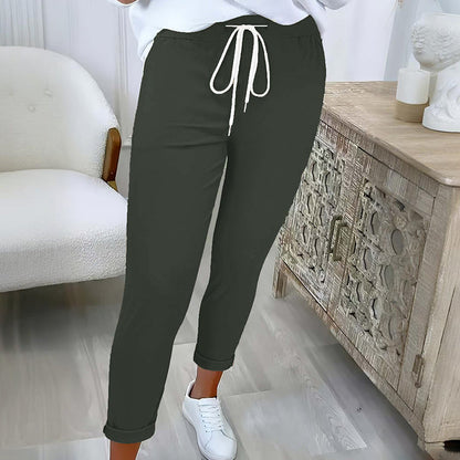 👖 Pantalones casuales con cordón y corte cónico para mujer – estilo relajado, ajuste perfecto y máxima comodidad | Ideales para el día a día