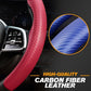 🚗✨Funda antideslizante para volante – cuero de fibra de carbono y ajuste universal | Resistente al sudor, agarre firme y estilo deportivo