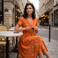 👗🔥 50% OFF POR TIEMPO LIMITADO | Vestido de Mujer con Cuello en V, Estampado Floral y Cintura Torcida ✨ Diseño Femenino, Figura Favorecida y Estilo Elegante Todo el Día