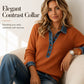 🔥 ¡50% DE DESCUENTO! Blusa de punto patchwork con cuello vaquero y mangas largas para mujer – botones frontales | Corte cómodo sin apretar y varios colores disponibles | ¡Envío gratis a todo Chile!