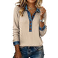 🔥 ¡50% DE DESCUENTO! Blusa de punto patchwork con cuello vaquero y mangas largas para mujer – botones frontales | Corte cómodo sin apretar y varios colores disponibles | ¡Envío gratis a todo Chile!