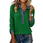 🔥 ¡50% DE DESCUENTO! Blusa de punto patchwork con cuello vaquero y mangas largas para mujer – botones frontales | Corte cómodo sin apretar y varios colores disponibles | ¡Envío gratis a todo Chile!