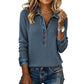🔥 ¡50% DE DESCUENTO! Blusa de punto patchwork con cuello vaquero y mangas largas para mujer – botones frontales | Corte cómodo sin apretar y varios colores disponibles | ¡Envío gratis a todo Chile!