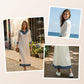 👗 Vestido midi de punto patchwork con acabado vaquero para mujer – la combinación perfecta de mezclilla y punto | Cómodo, versátil y perfecto para el día a día