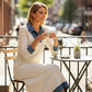 👗 Vestido midi de punto patchwork con acabado vaquero para mujer – la combinación perfecta de mezclilla y punto | Cómodo, versátil y perfecto para el día a día