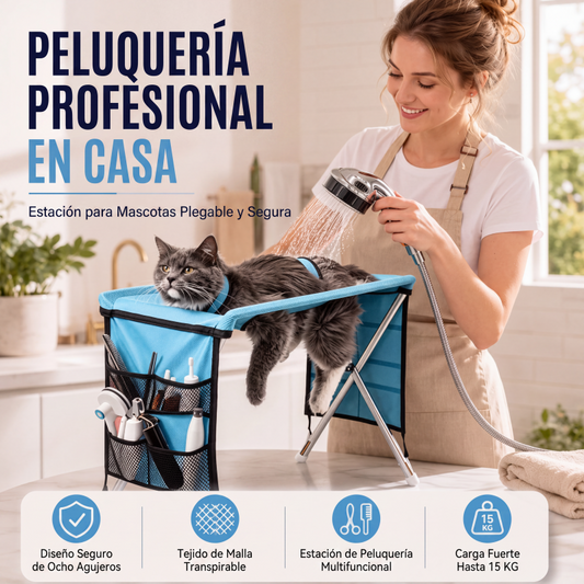 🐕 ¡50% DE DESCUENTO AHORA! 🛋️ Cama de aseo para mascotas plegable 2 en 1 – Superficie de aseo estable y cama de descanso cómoda – Cuida tu espalda durante el corte de uñas y el secado 💪✨