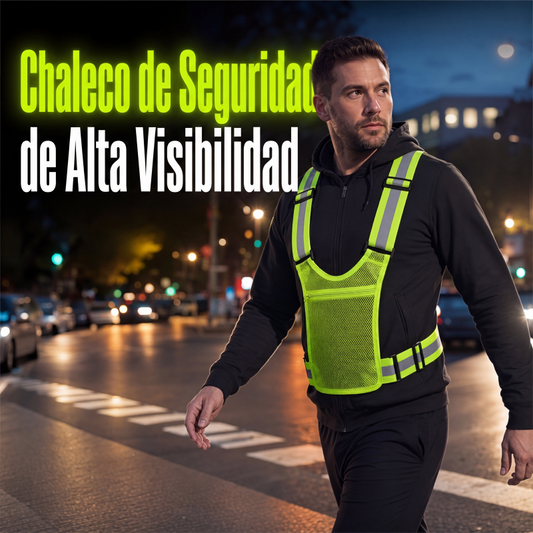 🦺✨ Chaleco Reflectante Alta Visibilidad – Bolsillo Práctico, Ajuste Cómodo y Seguridad Total para Correr de Noche y Día 🌙🏃‍♂️