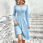 Vestido midi elegante de cuello en V para mujer