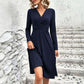 Vestido midi elegante de cuello en V para mujer