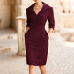 🔥⏰ ¡OFERTA 50% OFF! 👗 Vestido Tubo Elegante para Mujer – Cuello Drapeado, Cintura Definida y Silueta Sofisticada ✨