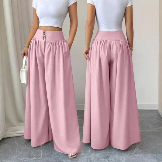 ⏰🔥 ¡OFERTA 50% OFF! 👖✨ Pantalones de Pierna Ancha de Talle Alto para Mujer – Corte Fluido, Bolsillos Prácticos y Estilo Elegante para Todos los Días