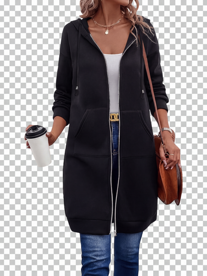 🔥✨ Sudadera con capucha y cremallera de forro polar para mujer – calidez, suavidad y estilo casual | La chaqueta que querrás llevar todos los días