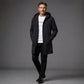 ⏰🔥 ¡OFERTA 50% OFF! 🧥✨ Chaqueta con Capucha de Largo Medio para Hombre – Protección contra el Viento, Cálida y Elegante