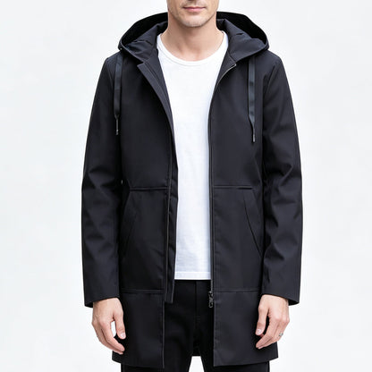 ⏰🔥 ¡OFERTA 50% OFF! 🧥✨ Chaqueta con Capucha de Largo Medio para Hombre – Protección contra el Viento, Cálida y Elegante