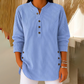 ⏰🔥 ¡OFERTA 50% OFF! 👚✨ Blusa Henley de Pana para Mujer – Suave, Cálida y Cómoda con Botones Decorativos