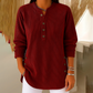 ⏰🔥 ¡OFERTA 50% OFF! 👚✨ Blusa Henley de Pana para Mujer – Suave, Cálida y Cómoda con Botones Decorativos