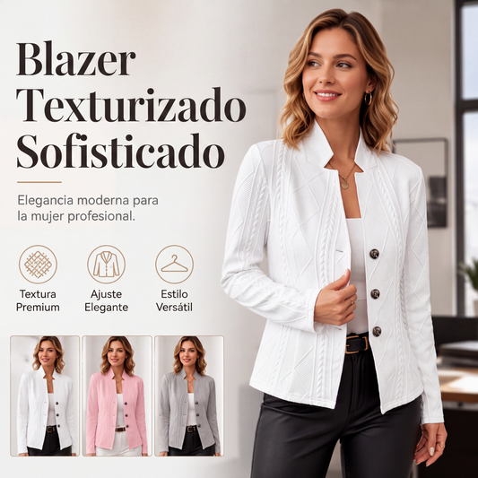 ⏰🔥 ¡OFERTA 50% OFF! 🧥✨ Americana de Mujer con Textura de Punto – Corte Slim, Elegante y Versátil para Oficina y Diario