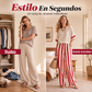 ⏰🔥 ¡OFERTA 50% OFF! 👚👖 Conjunto de 2 Piezas de Pantalón Ancho a Rayas para Mujer – Fresco, Cómodo y Elegante