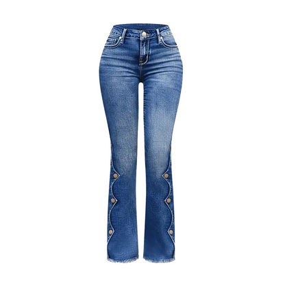 👖 Jeans acampanados desgastados de talle alto para mujer – estilo retro renovado, silueta favorecedora y comodidad todo el día | El vaquero que alarga tus piernas al instante | ¡Envío gratis a todo Chile!