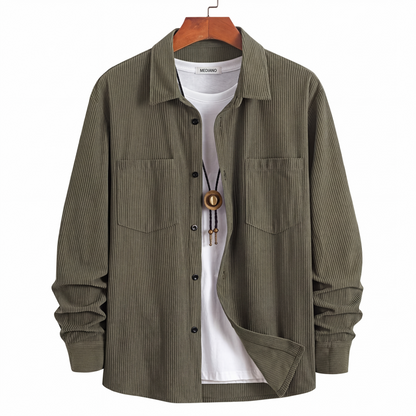 Chaquetas de camisa de pana casual para hombre