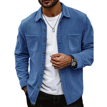 Chaquetas de camisa de pana casual para hombre