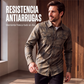 Camisa de manga larga a cuadros informal para hombre