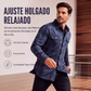 Camisa de manga larga a cuadros informal para hombre