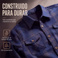 Camisa de manga larga a cuadros informal para hombre