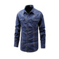 Camisa de manga larga a cuadros informal para hombre