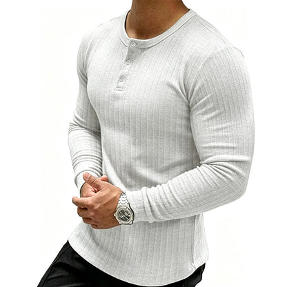 ⏰🔥 ¡OFERTA 50% OFF! 👕💪 Camiseta Henley Slim de Hombre – Ajuste Muscular, Cómoda y Estilizada para Entrenar o Salir