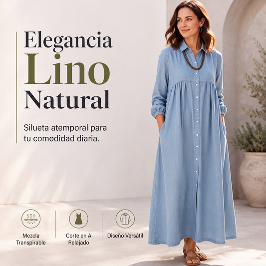 ⏰🔥 ¡OFERTA 50% OFF! 👗✨ Vestido Largo de Lino para Mujer – Fresco, Elegante y Cómodo para Cualquier Ocasión