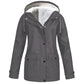 Chaqueta con capucha cortavientos forrada de felpa para mujer