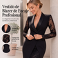 Vestido ajustado elegante para mujer con cuello en V y mangas de encaje