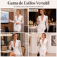 Vestido ajustado elegante para mujer con cuello en V y mangas de encaje