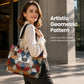 👜 Bolso de hombro de gran capacidad con diseño geométrico patchwork – estilo único, espacio amplio y versatilidad total | El bolso que combina arte y funcionalidad