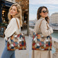 👜 Bolso de hombro de gran capacidad con diseño geométrico patchwork – estilo único, espacio amplio y versatilidad total | El bolso que combina arte y funcionalidad