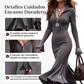 Vestido midi retro de cuello con cremallera y mangas de trompeta