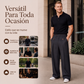 Pantalones de pierna recta resistentes a las arrugas para hombre