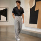 Pantalones de pierna recta resistentes a las arrugas para hombre