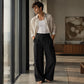 Pantalones de pierna recta resistentes a las arrugas para hombre